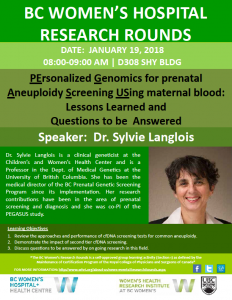 Graphic with the event details and photo of Dr Sylvie Langlois