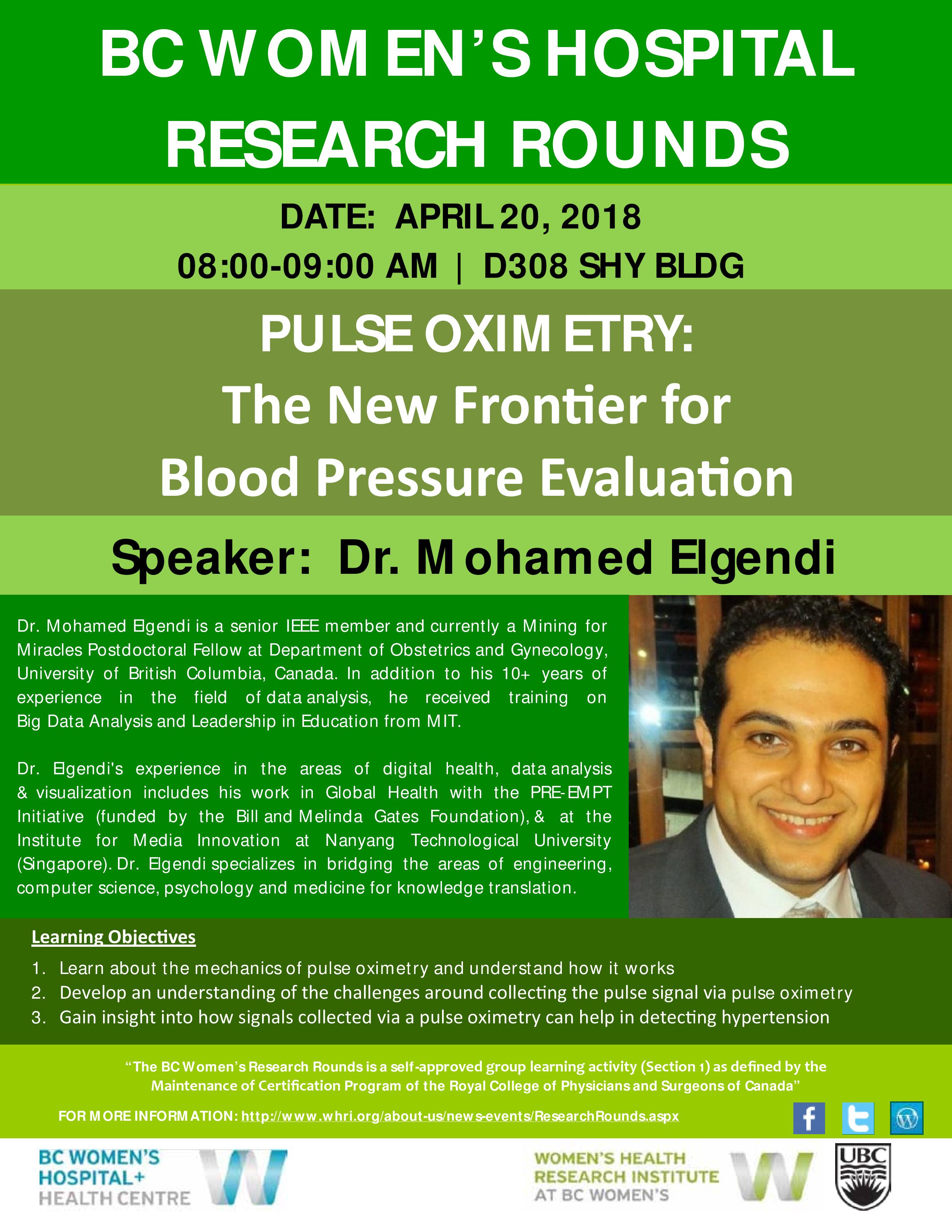 April 20 Rounds Poster featuring Dr. Mohamed Elgendi