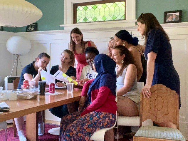 Youth researchers participate in a collaborate data analysis exercise