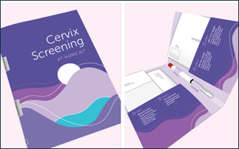 An illustration of the BC Cancer at-home cervix screening kit