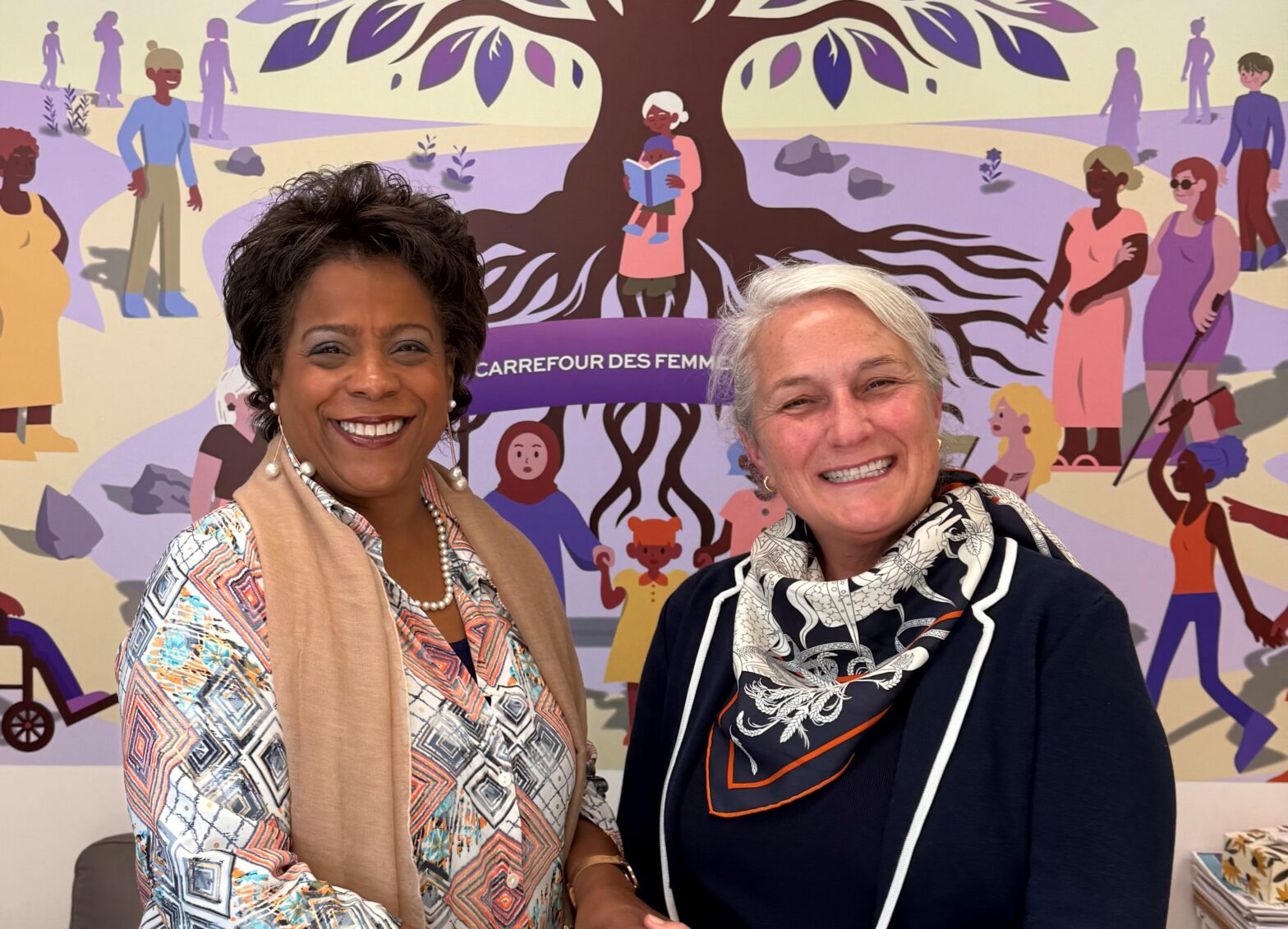 A photo of the honourable Marjorie Michel, Canada's minister of health, and Dr. Wendy Norman.