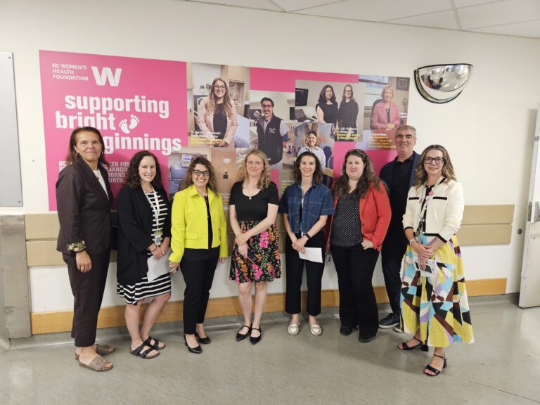 A photo of WHRI staff and PHSA research leads in BC Women's Hospital
